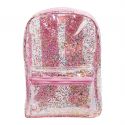 Schitterende rugzak Glitter - transparant/roze