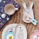 Schattig wit keramieken konijnenbord - Smilla