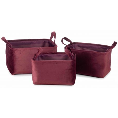 Set van 3 mandjes Billie wine red Set van 3 mandjes Billie wine red
