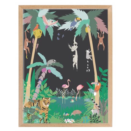 Poster met kader - Jungle (30x40) Poster met kader - Jungle (30x40)