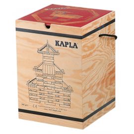 Houten Kapla kist met 280 plankjes met rood kunstboek