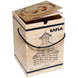 Houten Kapla kist met 280 plankjes met bruin kunstboek