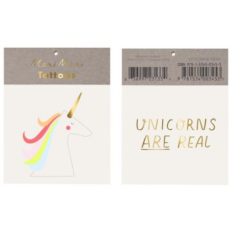 Unicorns are real - kleine tattoos - Meri Meri - De Kleine Zebra Unicorns are real - kleine tattoos - Meri Meri - De Kleine Zebra
