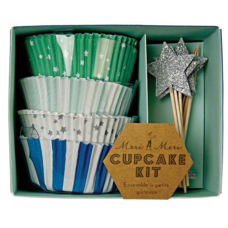 Cupcake set - Blue star - Meri Meri - De Kleine Zebra Cupcake set - Blue star - Meri Meri - De Kleine Zebra