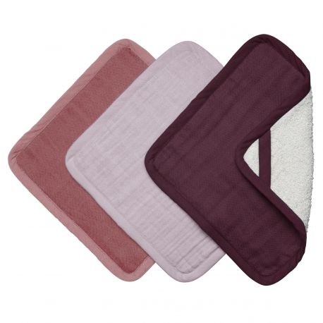 Set van 3 wasdoekjes - Berry Set van 3 wasdoekjes - Berry