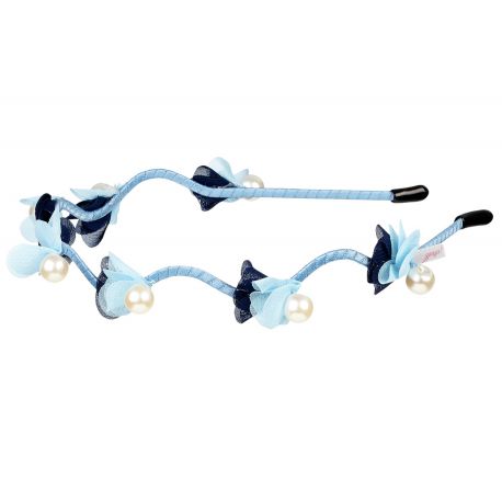 Diadeem met blauwe bloemen - Mariska Diadeem met blauwe bloemen - Mariska