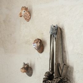 Handgemaakte dierenkapstokje - Neushoorn