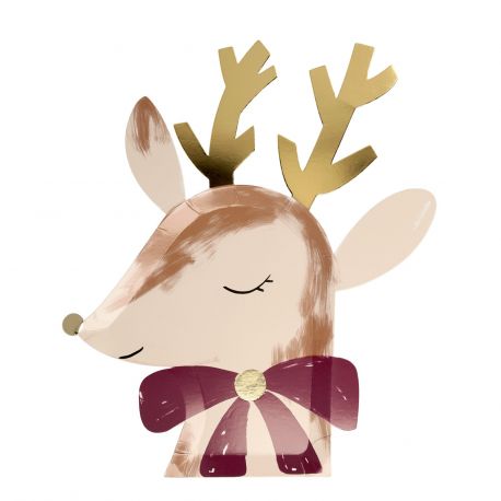 Set met borden - Reindeer with bow