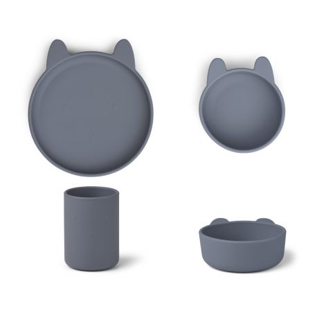 Cyrus junior siliconen eetset - Rabbit blue wave Cyrus junior siliconen eetset - Rabbit blue wave