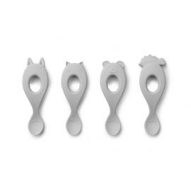 Set van 4 Liva siliconen lepels - Dumbo grey