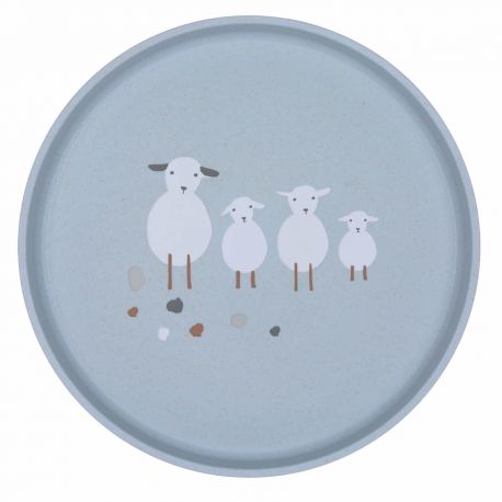 Kinderbord PP+Cellulose - Tiny Farmer Sheep & Goose - blauw