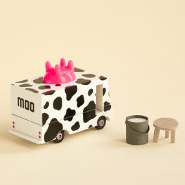 Houten speelgoedauto - Milk Van