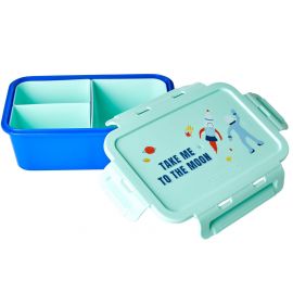 Grote lunchbox - Space print - blauw