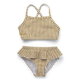 Norma bikini setje - Y/D stripe: Mustard/white