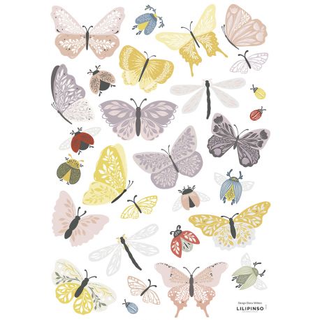 Muursticker A3 - Butterflys & Insects