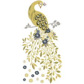Muursticker - Floral peacock