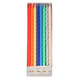 Multi neon twisted kaarsjes