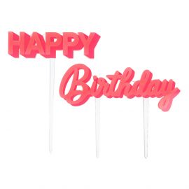 Acryl toppers - Happy Birthday Pink