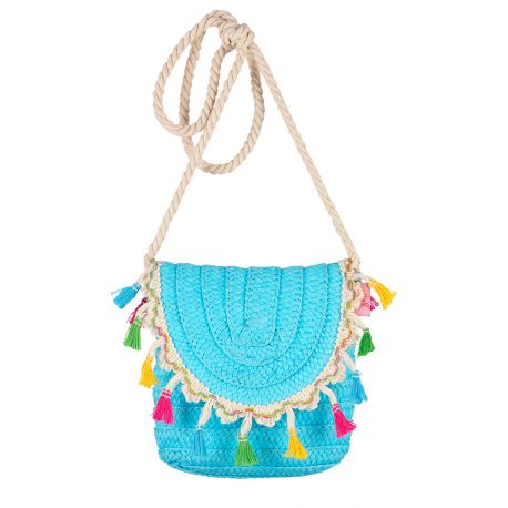 Tas Helene - aqua met kwastjes Tas Helene - aqua met kwastjes