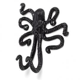 Metalen wandhaak octopus Okki - Zwart