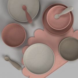 Set van 2 borden Flower - Earth mix