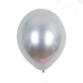 Set van 5 ballonnen - Chroom zilver