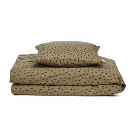 Carl 1-persoons bedset - Graphic stroke & khaki