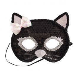 Masker kat zwart-zilver