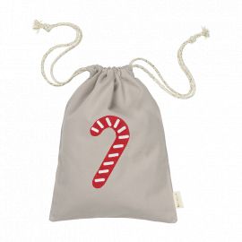 Geschenktas - Candycane embroidery - Beige