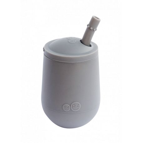 Mini Cup bekertje met deksel en rietje - Gray