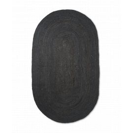 Ovalen jutte tapijt - Eternal - 140 x 240 cm - Zwart