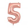 Folieballon cijfer - rose gold 5