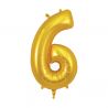 Folieballon cijfer - gold 6