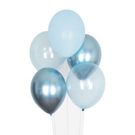 Set van 10 Ballonnen- mix all blue