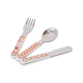 Kinderbestek - Animal craddle pink