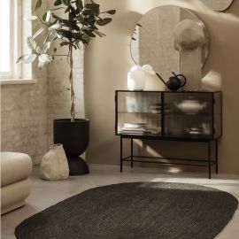 Ovalen jutte tapijt - Eternal - 140 x 240 cm - Zwart