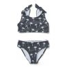Bow bikini - Palms & Dark blue