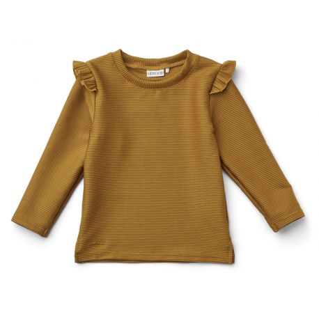Tenley zwemshirt structure - Golden caramel