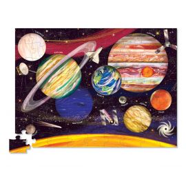 Puzzel in ronde doos - Realistic Solar System - 72 stukjes