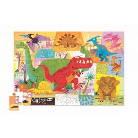 Puzzel in blikken doosje - 50 stukjes - Dino World