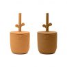 Peekaboo drinkbeker met rietje Wally - 2-pack - Mustard