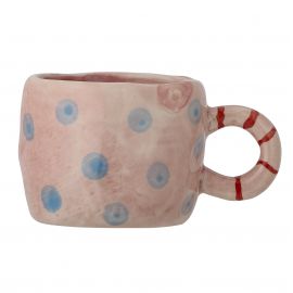 Nini kopje - Roze Gestipt - Stoneware