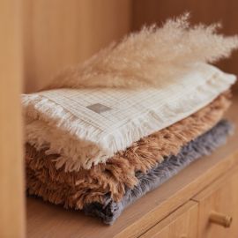 Muslin fringe deken - Biscuit - 75 x 100 cm