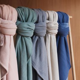 Deken Wieg Basic Knit - Pale Pink & Fleece - 75 x 100 cm
