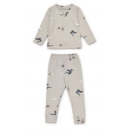 Wilhelm pyjama set - Little dragon & Dark sandy mix