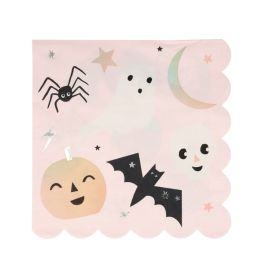 Set van 16 grote papieren servetten - Pastel Halloween