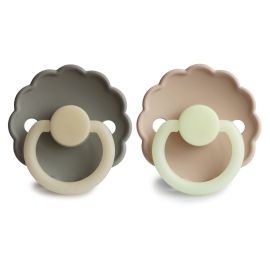 Frigg tutje Daisy Night - 2-Pack - Silicone - Portobello & Croissant