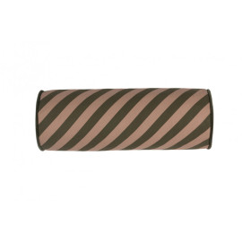 Majestic cilindrisch kussen - green taupe stripes