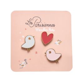 Set van 3 gelakte pins Vogels - Les Parisiennes
