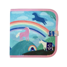 Wisbare leisteen notebook-unicorns en regenboog